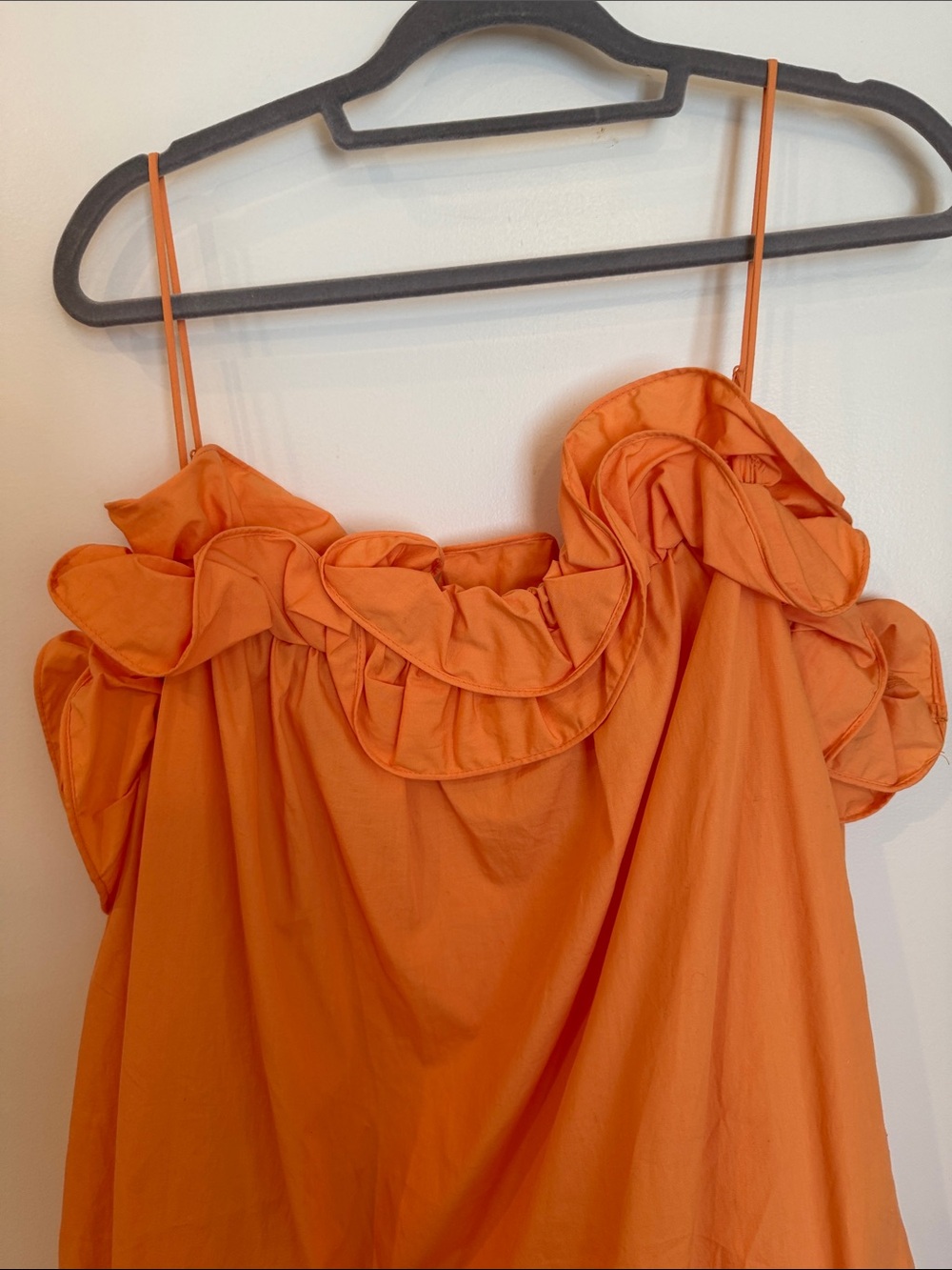 H&M Orange Ruffle-Trim Spaghetti Strap Mini Dress - Picture 2 of 5